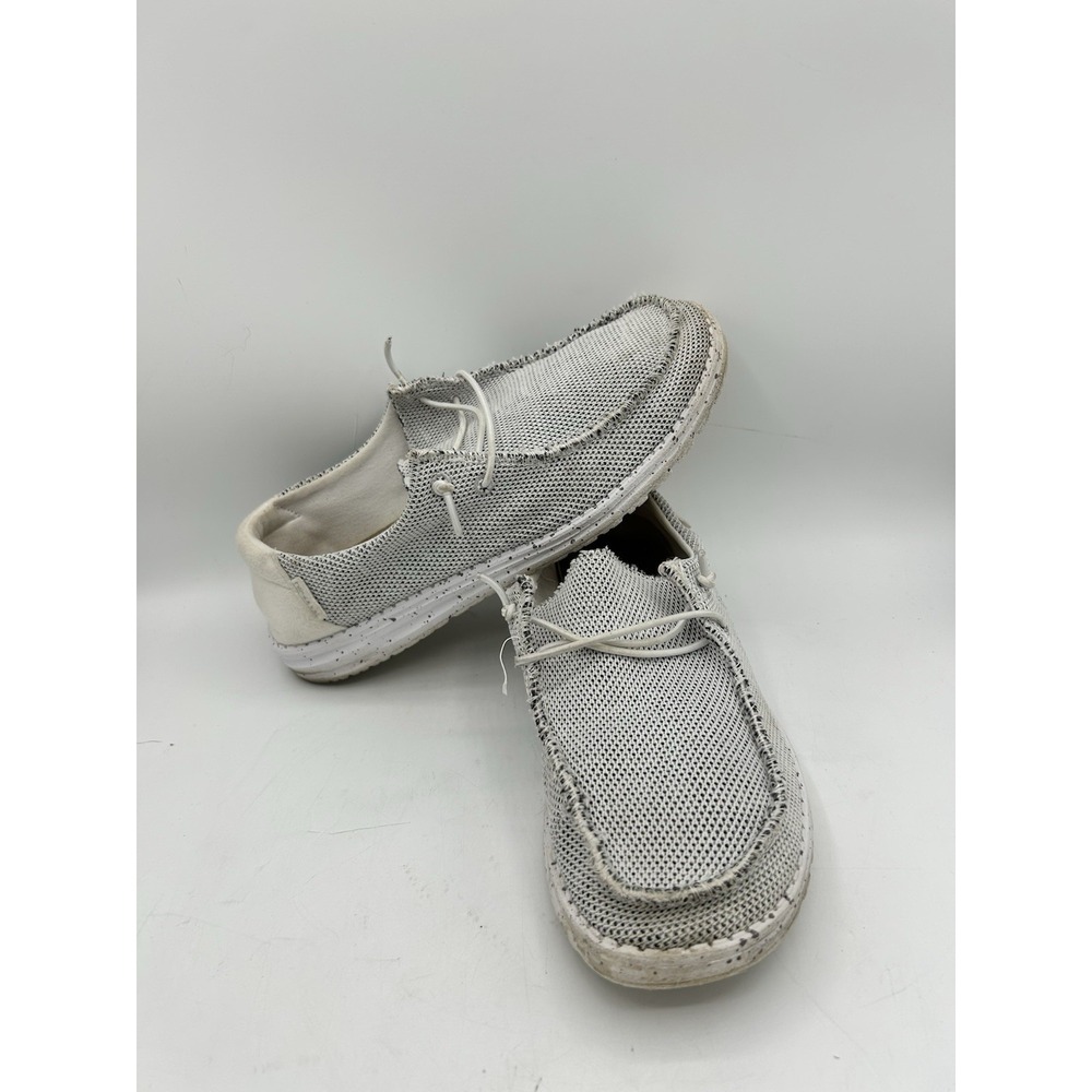 Hey Dude Wendy Stone White Slip On Comfort Shoes Women's Size 8